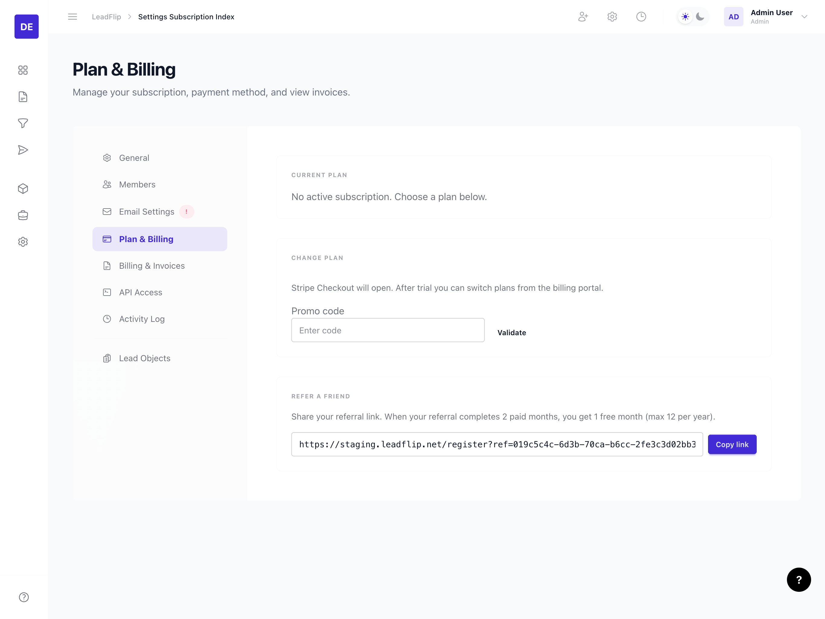 Plans and pricing