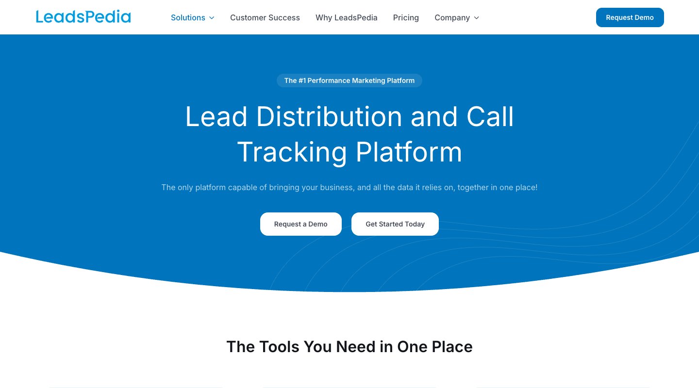 LeadsPedia homepage