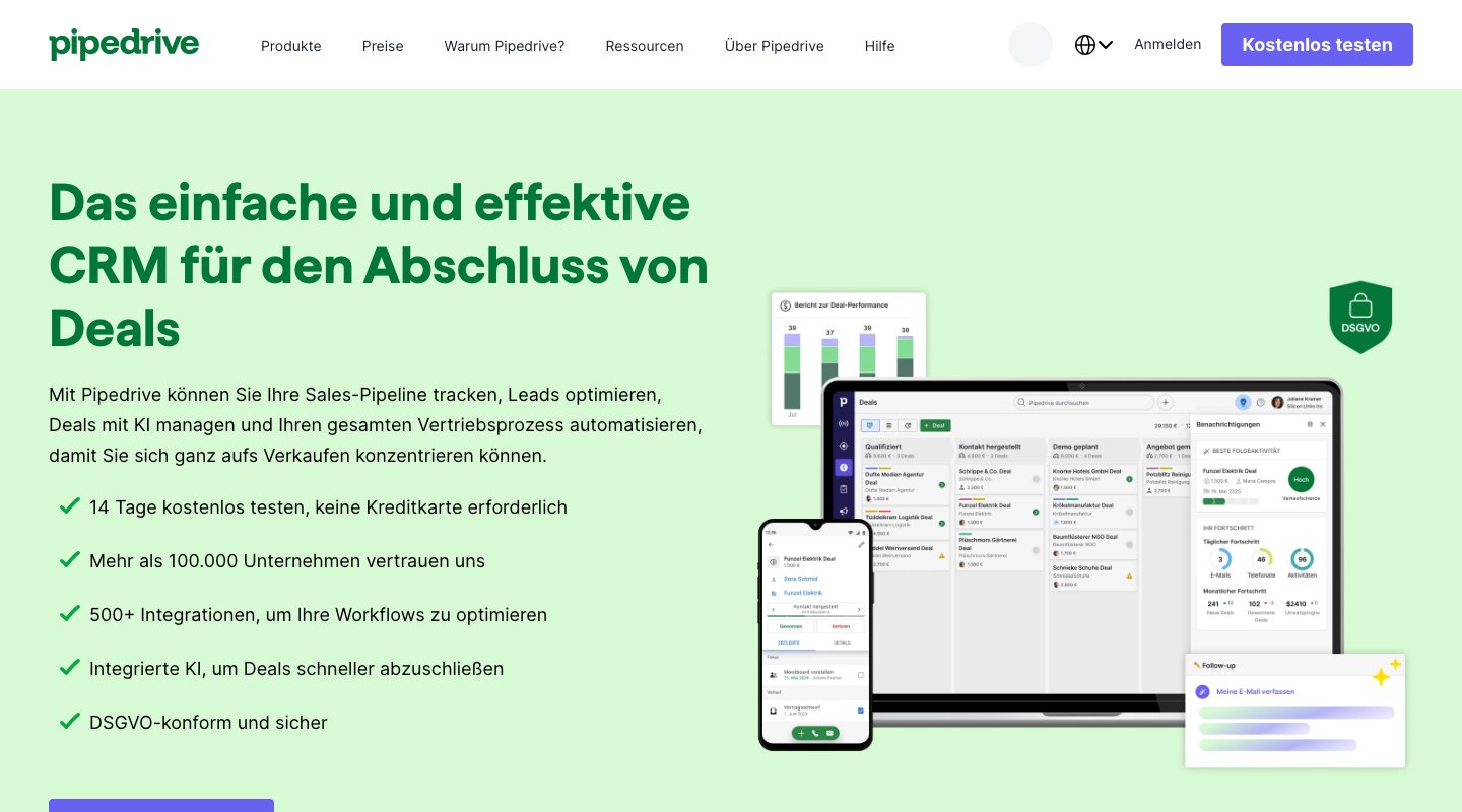 Pipedrive homepage