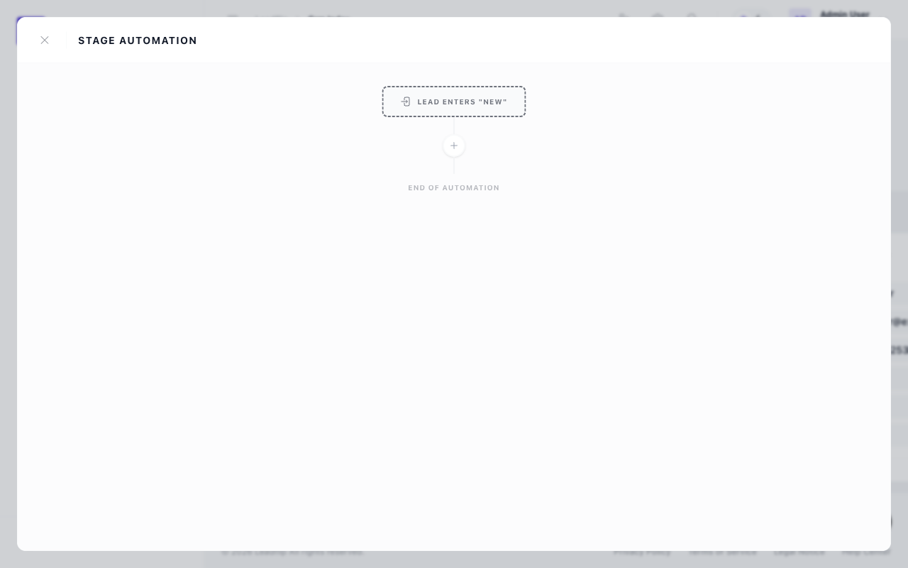 Stage automation workflow editor with trigger